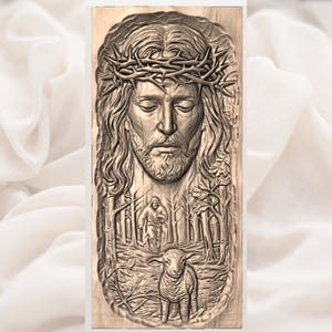Jesus Crown of Thorns Relief STL view 3