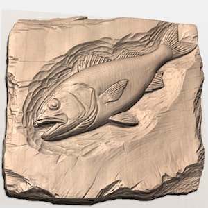 Fish Relief STL view 2