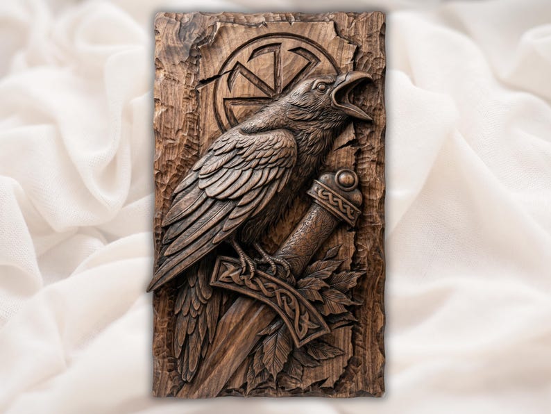 Viking Raven Relief STL