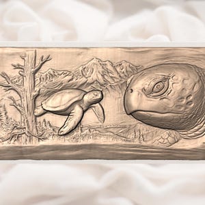 Sea Turtle Relief STL for CNC view 3