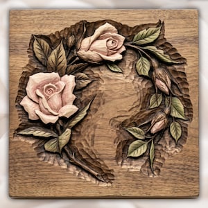 Floral Rose Border STL view 1