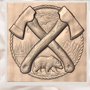 Crossed Axes 3D Relief STL view 2