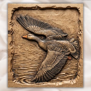 Flying Goose Relief STL view 1