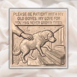 Senior Dog Memorial Quote 3D Relief STL view 2
