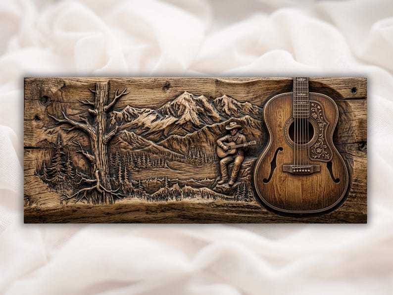 Western Guitar Relief STL