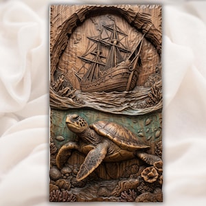Sea Turtle Ship STL view 1