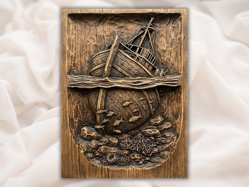 Shipwreck Underwater 3D Relief STL