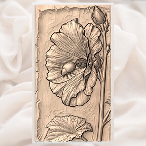Hibiscus Flower STL w/ Ladybug view 3