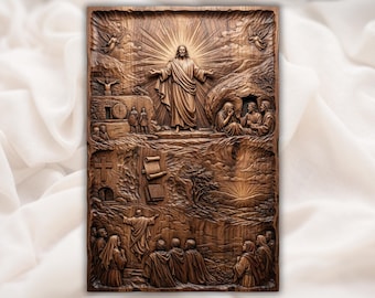 Life of Jesus 3D Relief STL | Christian CNC Router Wood Carving File | Bible Scenes Bas-Relief Wall Art| Christian Home Decor