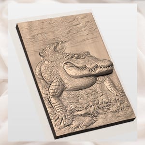 Alligator 3D Relief STL view 3