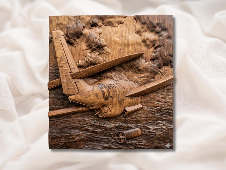 WW2 Fighter Jet 3D Relief STL