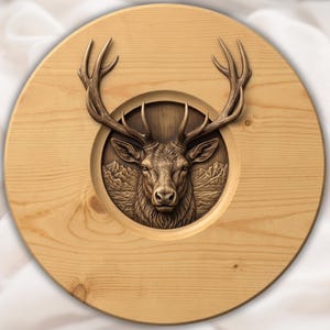 Majestic Stag Relief STL view 1