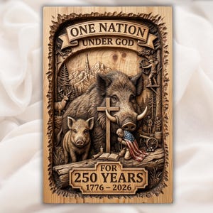 One Nation Under God Relief STL view 1