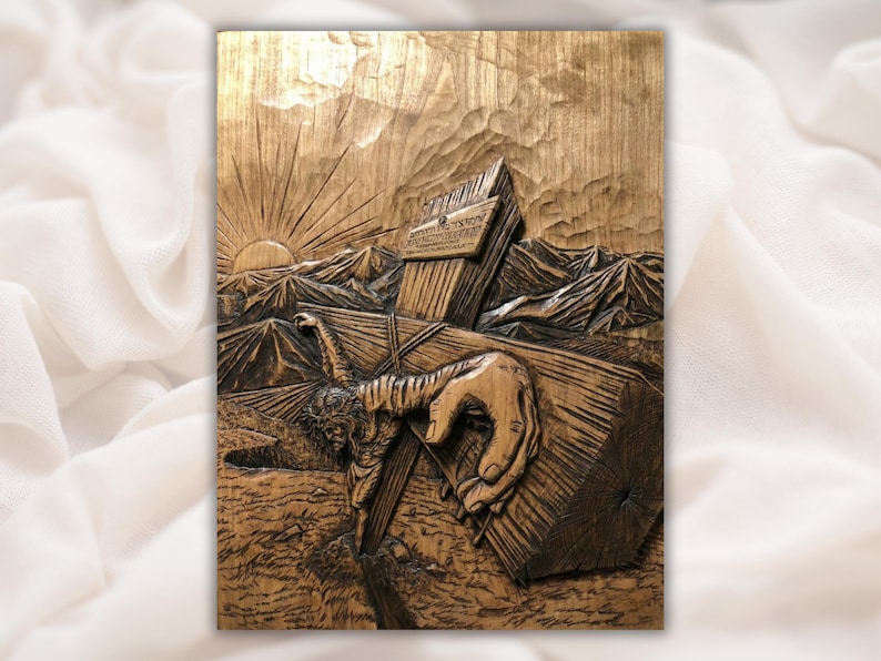 Jesus Carrying Cross 3D Relief STL
