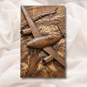 WW2 Aircraft Over Mountains 3D Relief STL view 1