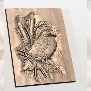 Wood Duck 3D Relief STL File view 2