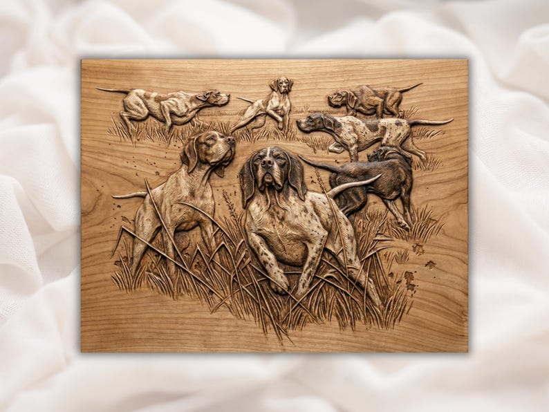 Hunting Dogs Pack 3D Relief STL