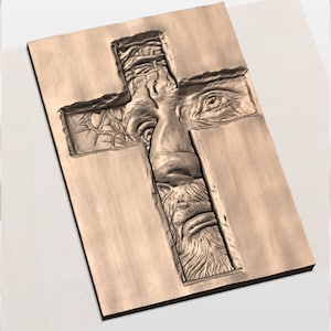 Jesus Cross Relief STL view 3