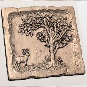 Bow Hunter Deer 3D Relief STL view 3