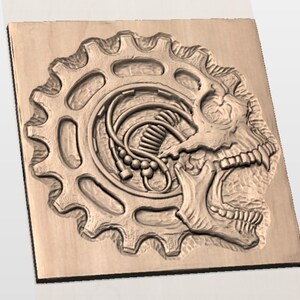 Steampunk Skull STL view 2