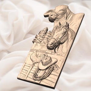 Western Ranch 3D Relief STL for CNC Router, Laser Engraving & 3D Printing view 4