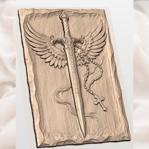 Winged Sword STL view 2