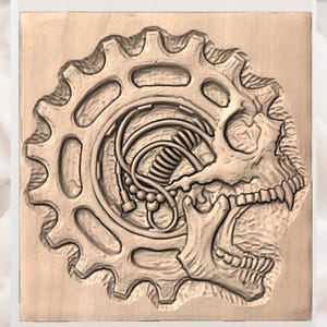 Steampunk Skull STL view 3