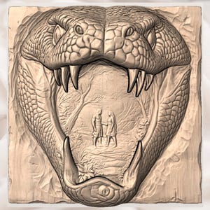 Adam and Eve 3D Relief STL view 3
