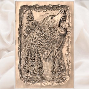 Roaring Bear Relief STL view 3