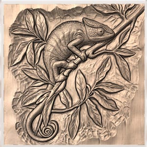 Chameleon Relief STL view 3