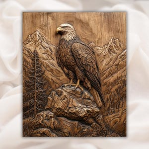 Bald Eagle STL Relief view 1