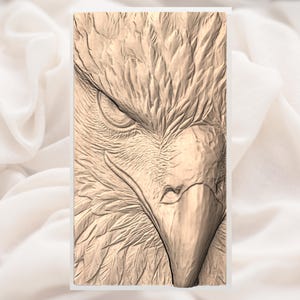 Bald Eagle Head STL 3D Relief view 2