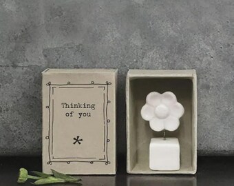 East of India MINI Matchbox Thinking of you Porcelain Keepsake Gift | Small gift for a loved one | Letterbox Gift,WOW Gift