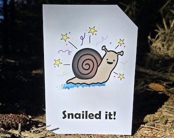 Braille 'Snailed it!' Card - Dot & Type