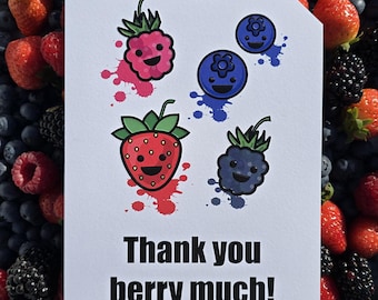Braille 'Thank You Berry Much!' Card - Dot & Type