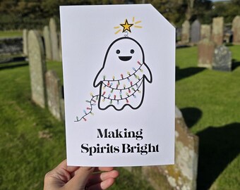 Braille 'Making Spirits Bright' Card - Dot & Type