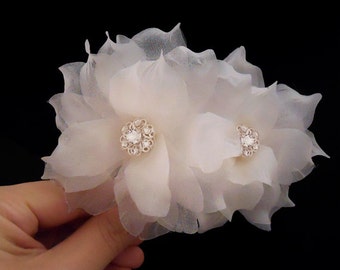 Swarovski Bridal Hair Flowers, Pure Silk Wedding Hair Flowers, Floral Bridal Headpiece, Floral Wedding Headpiece, Flower Bridal Head Piece