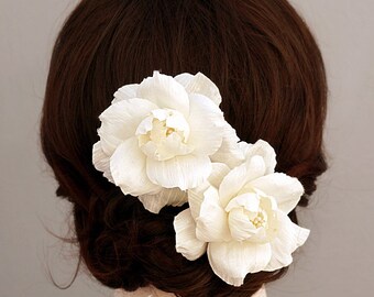 Silk Dupioni Wedding Headpiece, Bridal Headpiece, Wedding Head Piece, Bridal Hair Flower, Flower Bridal Hair Piece, Bridal Hair Accessory