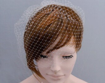 Birdcage Veil, Bird Cage Veil, Short Veil, Bridal Veil, Blusher Veil, Wedding Veil, Wedding Hair Accessory, Bridal Hair Accessory Ivory Veil