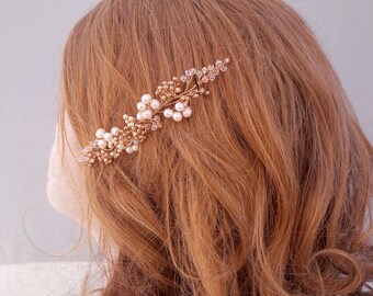 Swarovski Pearl Bridal Headpiece - Wedding Tiara - Wedding Hair Piece Gold Wedding Headband Swarovski Wedding Hair Jewelry Bridal Hair Vine