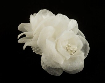 Handmade Silk Camellia Flower Bridal Comb, Wedding Hair Piece