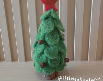 Enfeite de Natal artesanal em feltro de lã para árvore de Natal | Ornamento orgânico