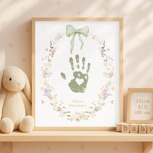First Easter Handprint Art, Editable Baby Wreath Keepsake (Digital Download)