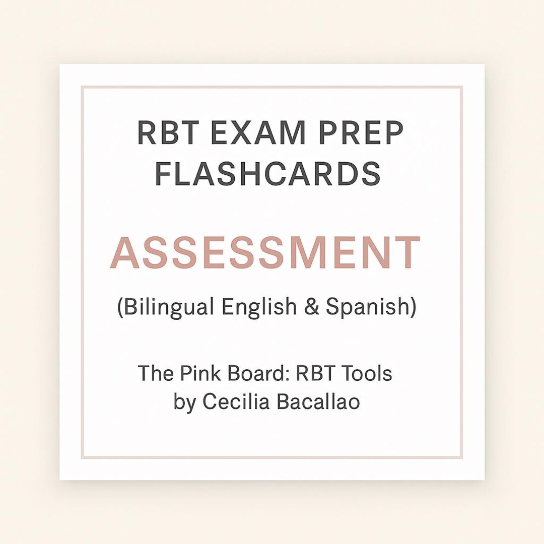 Bilingual RBT Flashcards for Exam Prep. 20 Printable Cards Focused on ...