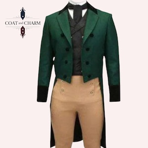 Men’s 18th Century Regency Tailcoat & Vest | Victorian Fancy Outfit, Historical Costume, Custom Made Jacket