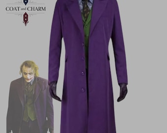Joker Purple Wool Overcoat: Custom Dark Knight Cosplay Costume