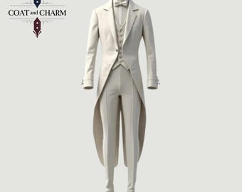メンズリージェンシー燕尾服スーツ - 18世紀のカスタムフォーマルアンサンブル