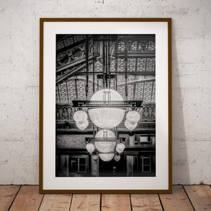 Rookery Light Court, Frank Lloyd Wright Chicago | Black and White Canvas Print