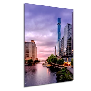 Chicago Riverwalk Sonnenaufgang Bild: Portugisenallee Brücke Stadtbild