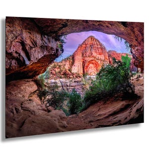 Zion National Park Print: Red Rock Arch View, Utah Desert Landscape